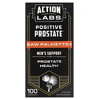 Action Labs, Positive Prostate, Saw Palmetto, Men&#x27;s Support, 100 VegCaps