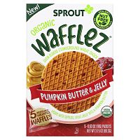 Sprout Organic, Wafflez, тыквенное масло и желе, 5 пакетиков, 18 г (0,63 унции)