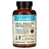 NatureWise, Oral Health Probiotics, For Children and Adults, Mint, 50 Chewable Tablets