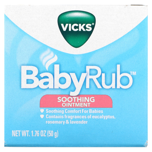 Vicks, Baby Rub, успокаивающая мазь, 50 г (1,76 унции)