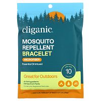 Cliganic, Браслет от комаров, с эфирным маслом, универсальный размер, 10 браслетов, по 0,11 унции