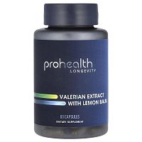 ProHealth Longevity, Valerian Extract With Lemon Balm, 60 Capsules