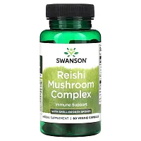 Swanson, Reishi Mushroom Complex with Shell-Broken Spores, 60 Veggie Capsules