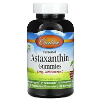 Carlson, Fermented Astaxanthin Gummies, Natural Cherry, 8 mg, 90 Vegetarian Gummies (4 mg per Gummy)