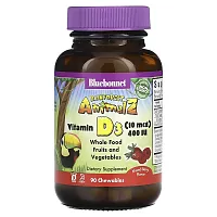 Bluebonnet Nutrition, Rainforest Animalz, Vitamin D3, Mixed Berry , 400 IU, 90 Chewables