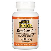 Natural Factors, BetaCareAll, 15 000 мкг, 90 капсул