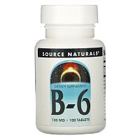 Source Naturals, B-6, 100 mg, 100 Tablets