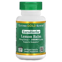 California Gold Nutrition, EuroHerbs, Lemon Balm Extract, Euromed Quality, 500 mg, 60 Veggie Capsules