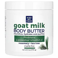 Kiss My Face, Goat Milk Body Butter, Rosemary + Tea Tree, 6 oz (170 g)