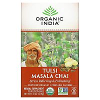 Organic India, чай масала с тулси, 18 пакетиков, 37,8 г (1,33 унции)