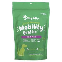 Zesty Paws, Hemp Elements, Mobility Nutrastix для собак, для всех возрастов, перечная мята, 340 г (12 унций)