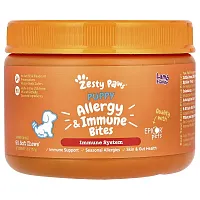 Zesty Paws, Puppy Allergy &amp; Immune Bites, For Dogs, Puppy, Lamb, 90 Soft Chews, 5.5 oz (157 g)