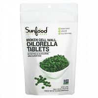 Sunfood, Broken Cell Wall Chlorella Tablets, 250 mg, 456 Tablets, 4 oz (113 g)