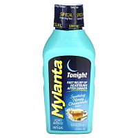 Mylanta, Liquid Antacid + Anti-Gas, Tonight, успокаивающий мед и ромашка, 355 мл (12 жидк. Унций)