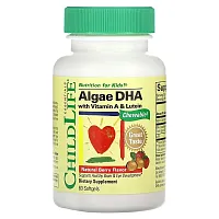 ChildLife Essentials, Algae DHA with Vitamin A &amp; Lutein, Natural Berry, 60 Softgels