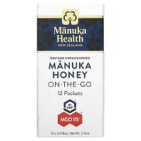 Manuka Health, Manuka Honey On-The-Go, MGO 100+, 12 Packets, 0.176 oz (5 g) Each