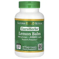 California Gold Nutrition, EuroHerbs, Lemon Balm Extract, Euromed Quality, 500 mg, 180 Veggie Capsules