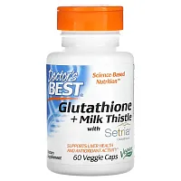 Doctor&#x27;s Best, Glutathione + Milk Thistle , 60 Veggie Caps