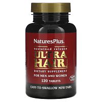 NaturesPlus, Ultra Hair, для мужчин и женщин, 120 таблеток