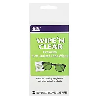 Flents, Wipe &#x27;N Clear, Premium Soft-Quilted Lens Wipes, 20 Individually Wrapped Wipes