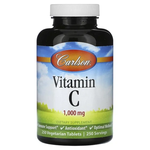 Carlson, Vitamin C, 1,000 mg, 250 Vegetarian  Tablets