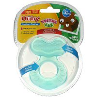 Nuby, Успокаивающий прорезыватель для зубов, Teeth Eez, для детей от 3 месяцев, Aqua, набор из 2 предметов