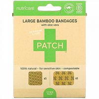 Patch, Large Bamboo Bandages with Aloe Vera, 10 Mix Pack