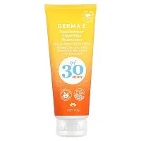 DERMA E, Sun Defense Clear Zinc Sunscreen, Body, SPF 30, Unscented, 4 oz (113g)