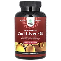 Nature&#x27;s Craft, Wild Icelandic Cod Liver Oil with Vitamins A &amp; D3, 180 Softgels