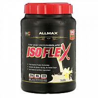 ALLMAX, Isoflex, 100%-ный ультрачистый изолят сывороточного белка (ИБС с фильтрацией заряженными ионными частицами), ваниль, 2 фунта (907 г)