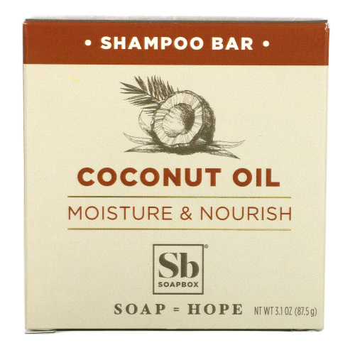 Soapbox, Coconut Oil Shampoo Bar, Moisture & Nourish, 3.1 oz (87.5 g)