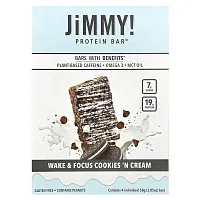 JiMMY!, Bars with Benefits, Protein Bar, Cookies &#x27;N Cream, 4 Bars, 2.05 oz (58 g) Each