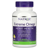 Natrol, Extreme Omega, со вкусом лимона, 2400 мг, 60 капсул (1200 мг в 1 капсуле)