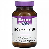 Bluebonnet Nutrition, B-Complex 50, витамины группы B, 100 вегетарианских капсул