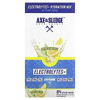 Axe &amp; Sledge Supplements, Electrolytes+, Lemon Lime, 24 Stick Packs, 0.29 oz (8.2 g) Each