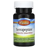 Carlson, Serrapeptase, Delayed Release, 120,000 SPUs, 30 Vegetarian Capsules