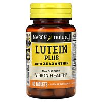 Mason Natural, Lutein Plus, с зеаксантином, 60 таблеток