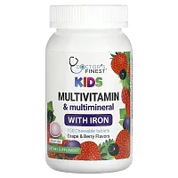 Doctor&#x27;s Finest, Kids Multivitamin &amp; Multimineral with Iron, Grape &amp; Berry, 150 Chewable Tablets