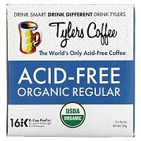 Tylers Coffees, Органический кофе, обычный, без кислоты, 16 капсул (8 г) каждая