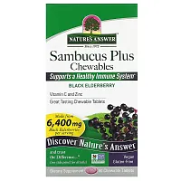 Nature&#x27;s Answer, Sambucus Plus Chewables, Black Elderberry, 60 Chewable Tablets