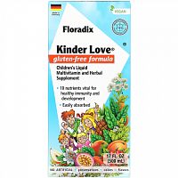 Floradix, Kinder Love®, жидкая мультивитаминная и травяная добавка для детей, 500 мл (17 жидк. Унций)