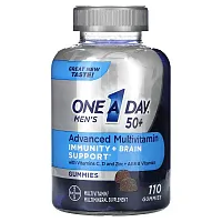 One-A-Day, Men&#x27;s, 50+, Advanced Multivitamin, 110 Gummies