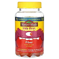 Nature Made, Kids First, Fiber Gummies, Orange &amp; Mixed Berry, 60 Gummies