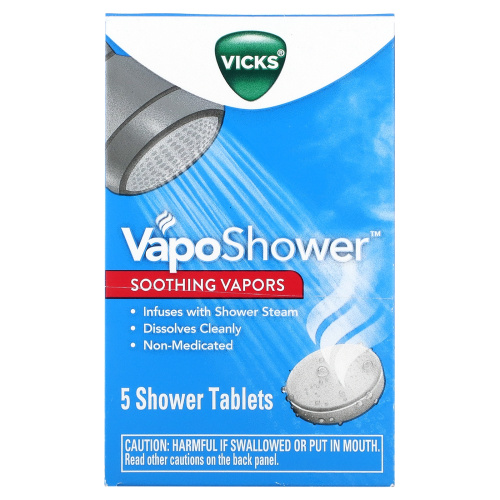 Vicks, VapoShower, успокаивающие пары`` 5 таблеток для душа