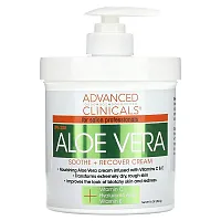 Advanced Clinicals, Aloe Vera, Soothe + Recover Cream, 16 oz (454 g)