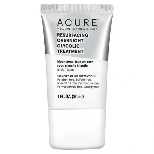 ACURE, Resurfacing, Overnight Glycolic Treatment, 1 fl oz (30 ml)