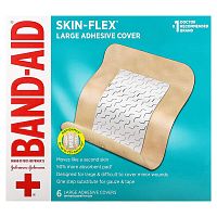 Band Aid, Adhesive Cover, Skin-Flex, Large, 6 Covers