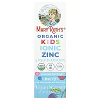 MaryRuth&#x27;s, Organic Kids Ionic Zinc Liquid Drops, 4-13 Years, Berry, 2 fl oz (60 ml)