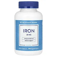 The Vitamin Shoppe, Iron, 28 mg , 300 Vegetable Capsules