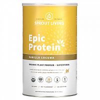 Sprout Living, Epic Protein, органический растительный протеин и суперфуды, ваниль и лукума, 910 г (2 фунта)